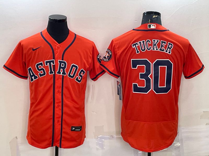 Men Houston Astros 30 Tucker Oragne Elite Nike 2022 MLB Jersey